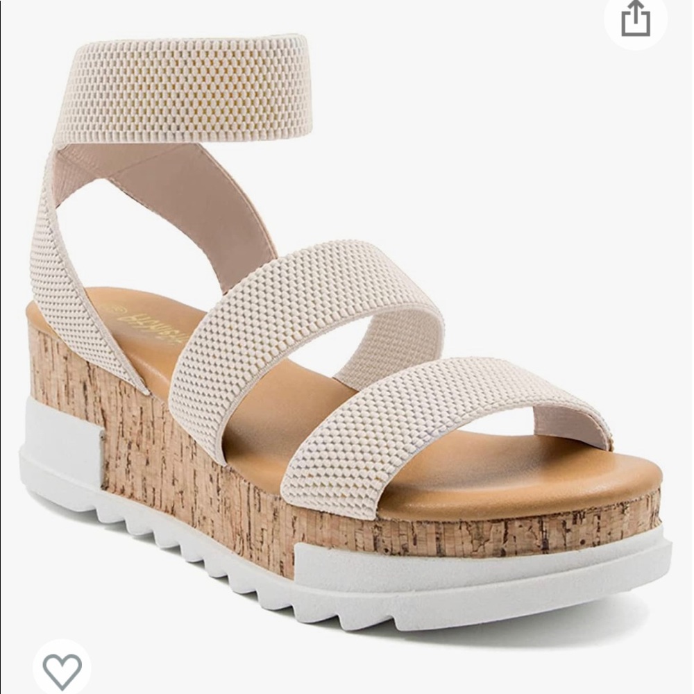 Brand New Athlefit Beige Platform Sandal